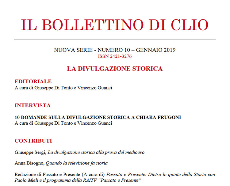 IL BOLLETTINO DI CLIO, NS, n.10